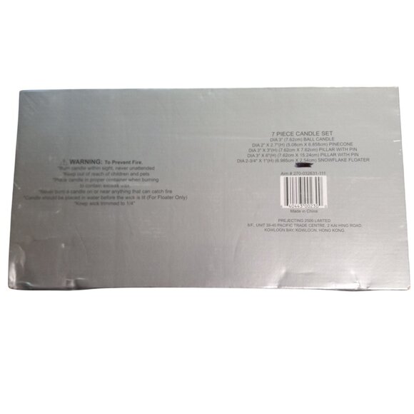 7 Piece Candle Set Elegant Assorted Designs Silver White Figural Sculpted NEW - Picture 5 of 7